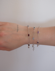 Garnet, Topaz or Amethyst Baguette Bracelet - Stone Cooper