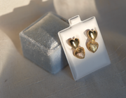Gold Filled Twin Heart Earrings - Stone Cooper