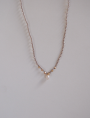 Crocheted Pearl, Gold-Fill Necklace - Stone Cooper