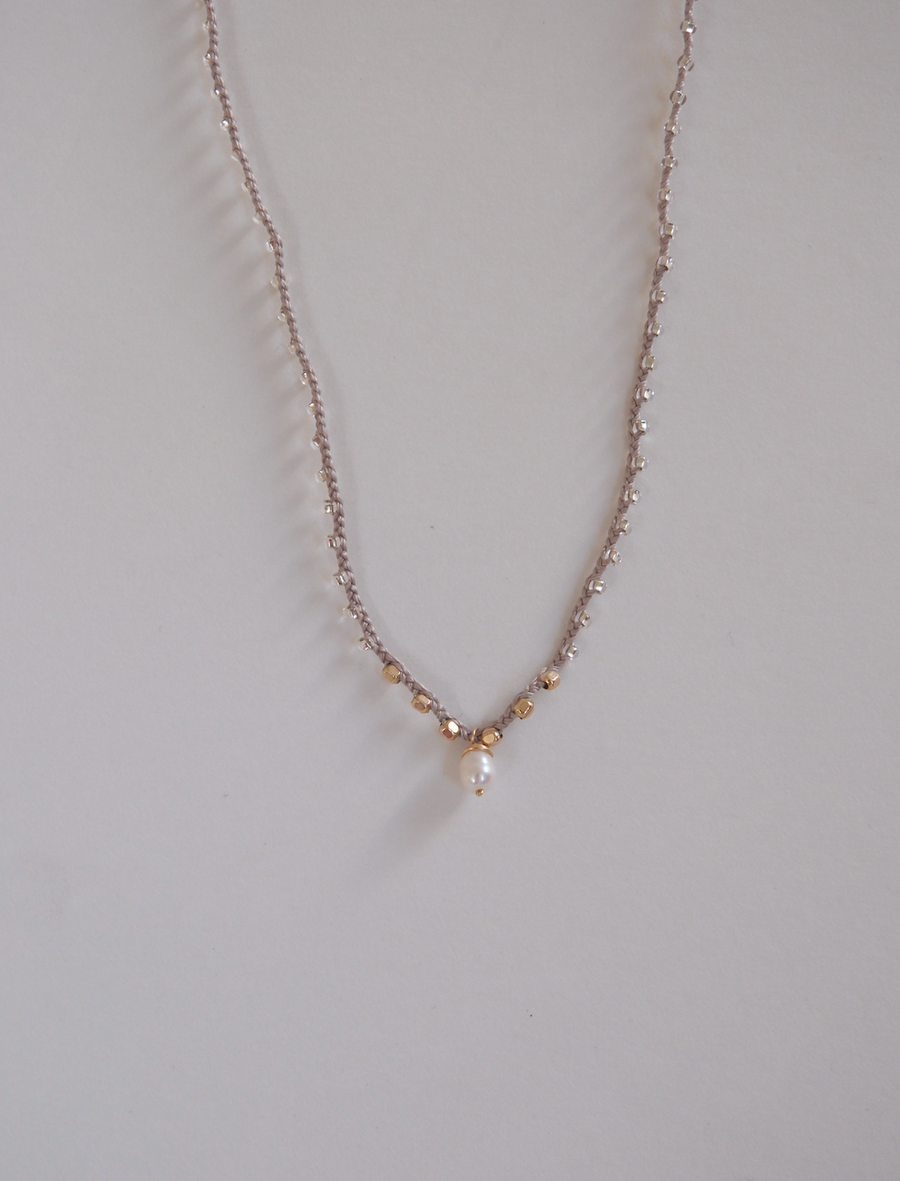Crocheted Pearl, Gold-Fill Necklace - Stone Cooper