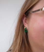 14K Gold Jade Hoops - Stone Cooper