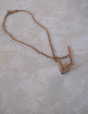 Celeste Gold-Filled T-Bar, Locket Necklace - Stone Cooper