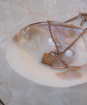 Celeste Gold-Filled T-Bar, Locket Necklace - Stone Cooper