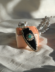Pearl Onyx Arrowhead Necklace - Stone Cooper