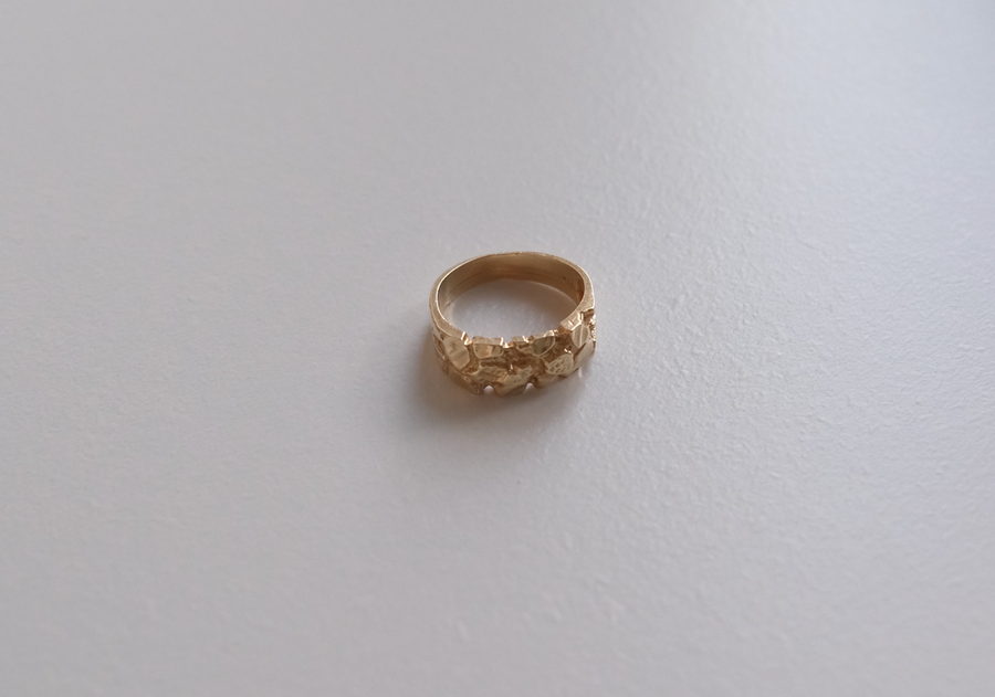 Retro Vintage 10K Gold Nugget Band (6.5)