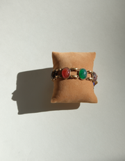 Arlene Double Strand Vintage Scarab Bracelet (8")