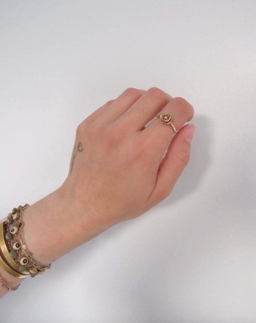 Vintage Diamond Flower Ring 10K (7)