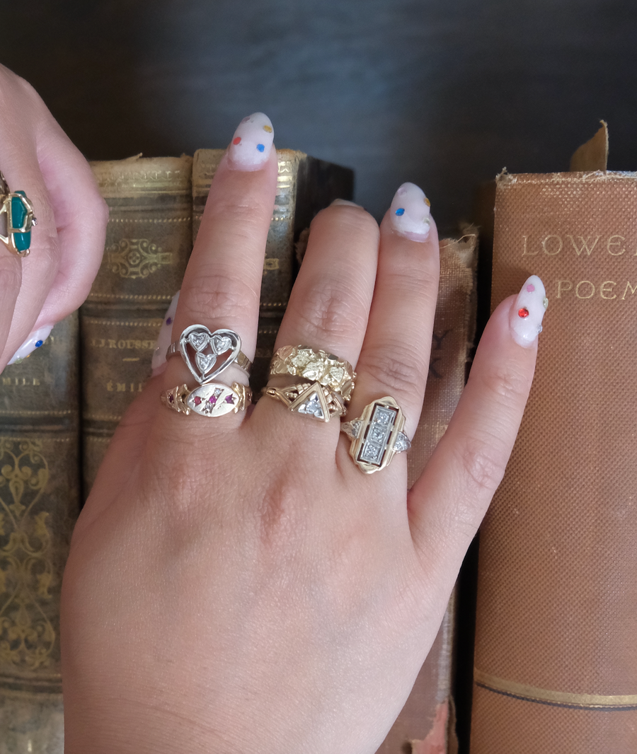 14K Two-Toned Deco Diamond Ring (4)