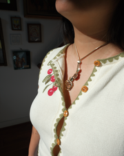 Midcentury Rose Lariat 12K GF