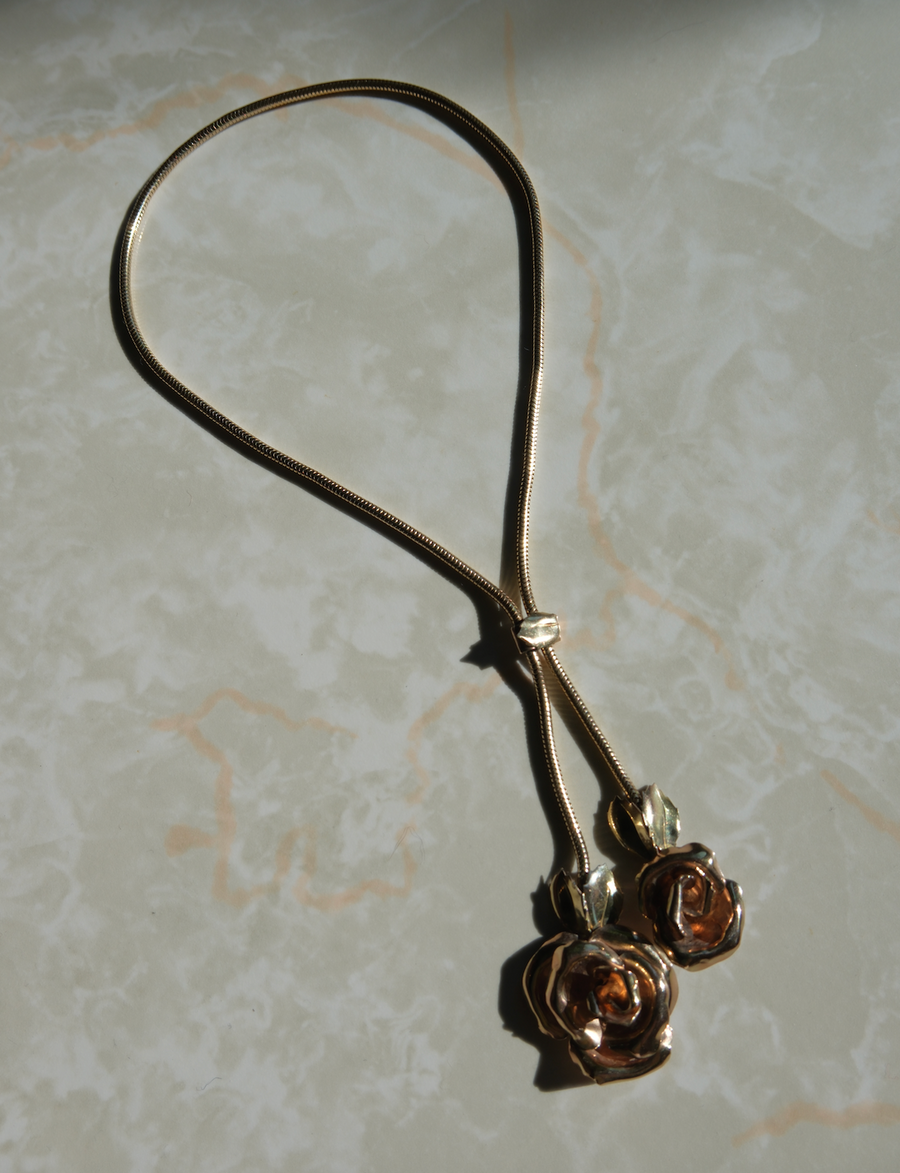 Midcentury Rose Lariat 12K GF