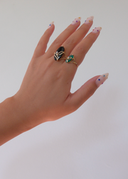 10K Vintage Green Onyx Diamond Ring (7)