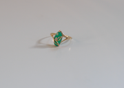 10K Vintage Green Onyx Diamond Ring (7)