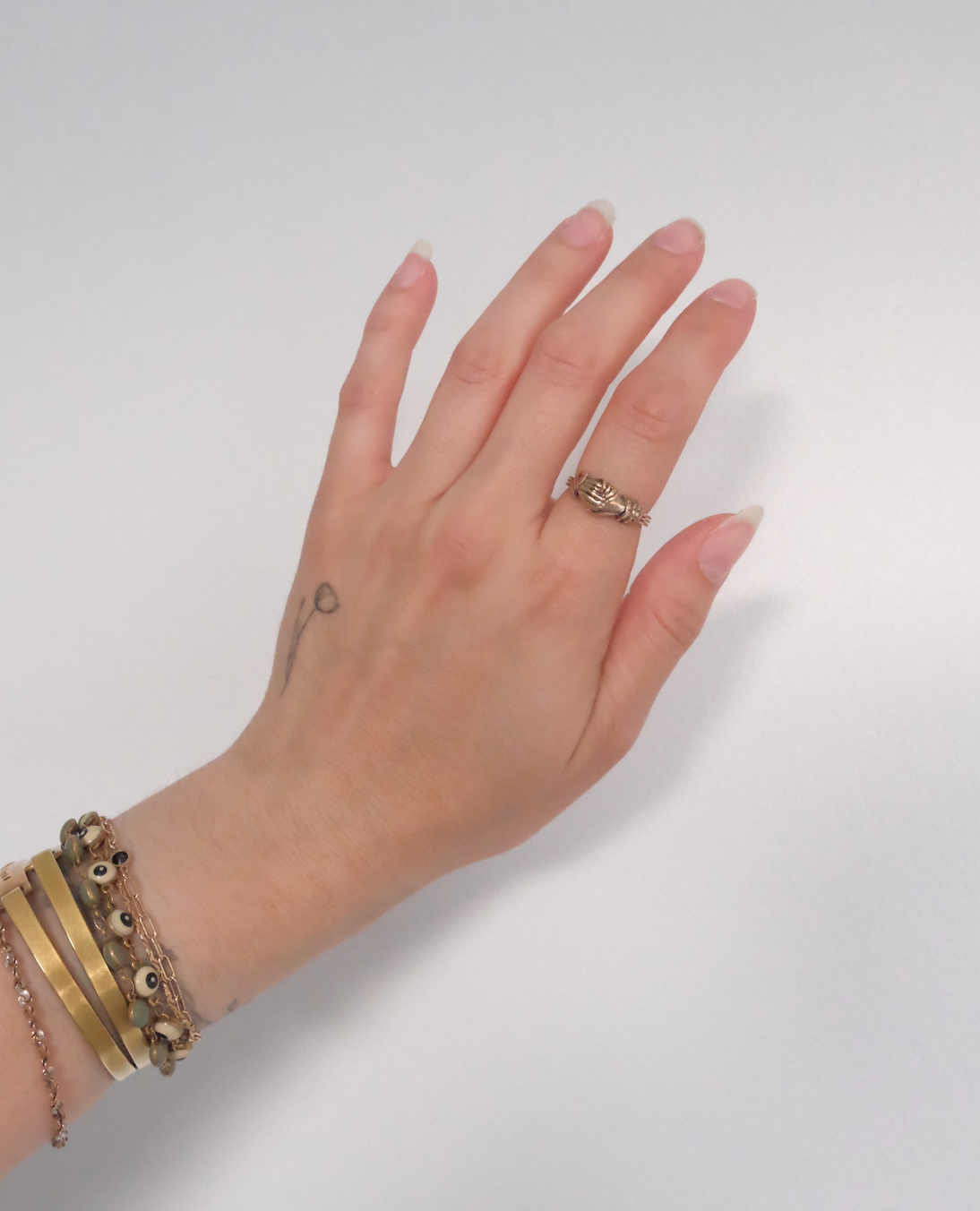 10K Gold Victorian Clasped Hands Fede Gimmel Ring (7)