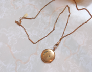 Celestial Gold-Filled Locket, Watch Chain