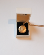 Celestial Gold-Filled Locket, Watch Chain