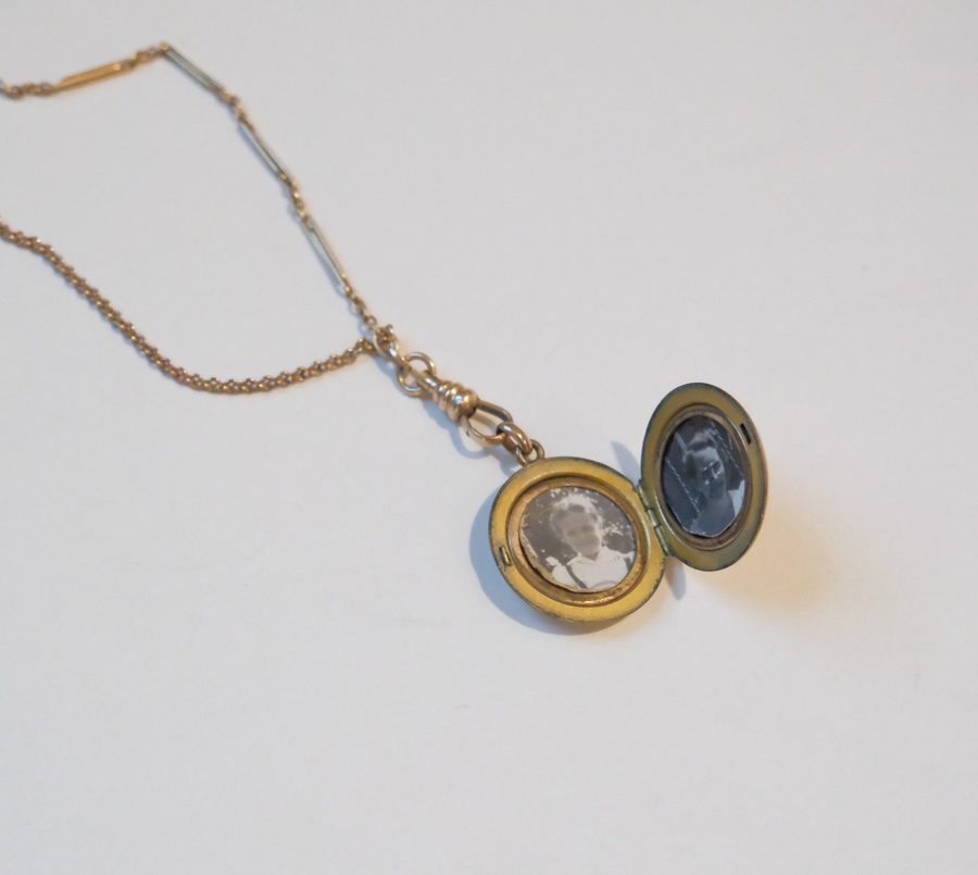 Celestial Gold-Filled Locket, Watch Chain
