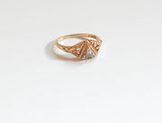 14K Antique Diamond Triangle 'Fidelity' Ring (6)