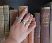 14K Antique Diamond Triangle 'Fidelity' Ring (6)