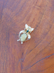 Vintage 1970s Gold-Fill Owl Brooch