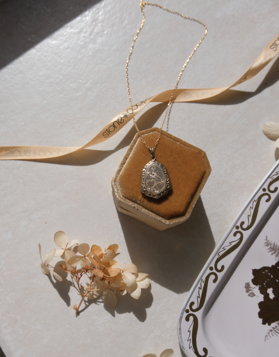 Hayward Gold Filled Shield Locket - Stone Cooper