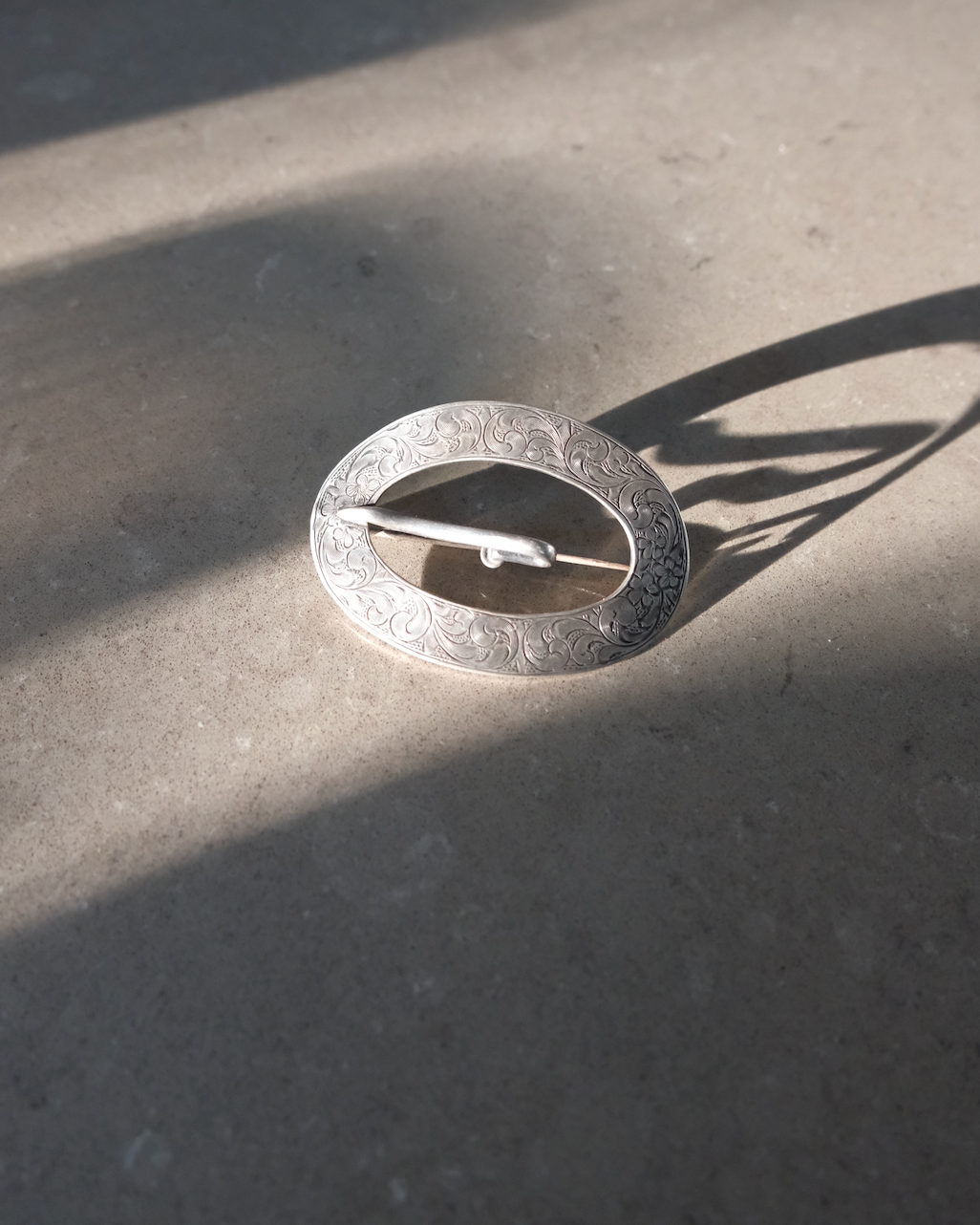 Large Vintage Sterling Buckle Brooch