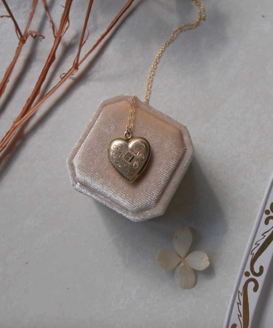 Lorna Diamond Heart Locket - Stone Cooper