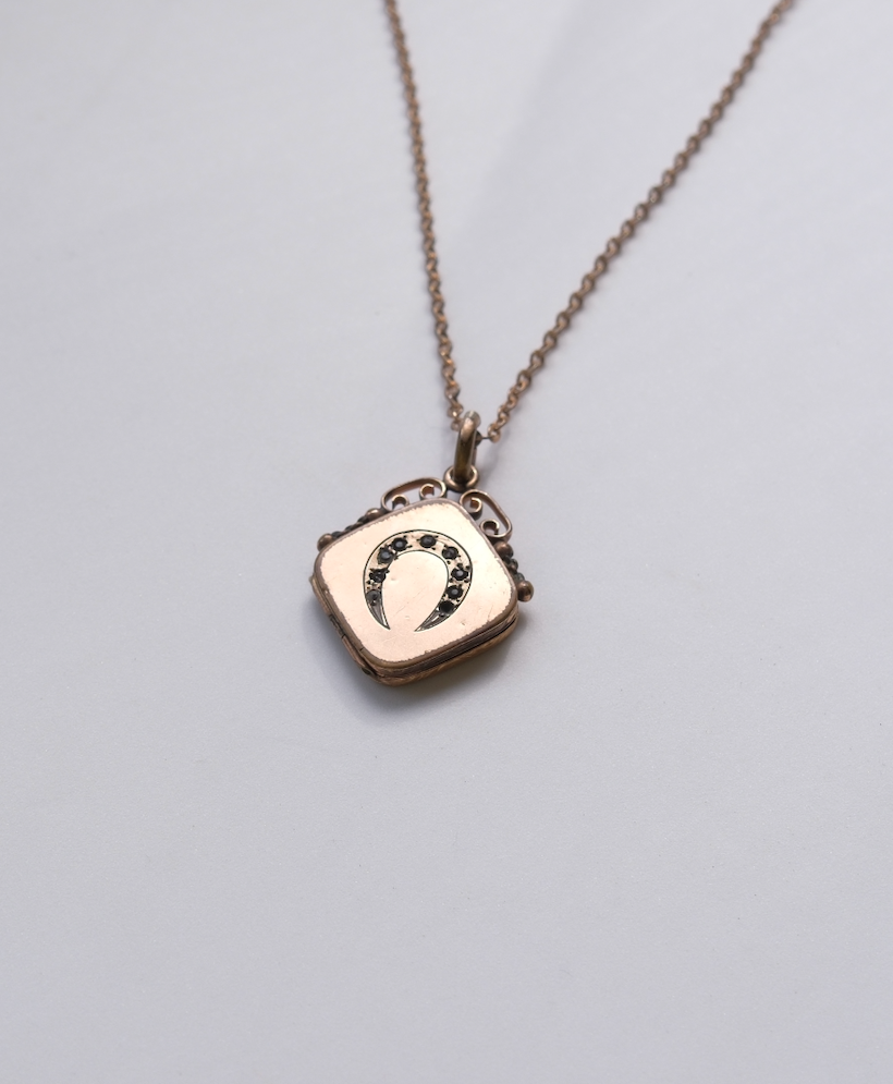 Agatha Horseshoe Gold-Filled Locket Fob Necklace - Stone Cooper