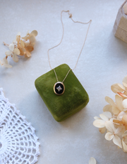 Rosemary Antique Onyx Diamond Necklace (14K) - Stone Cooper