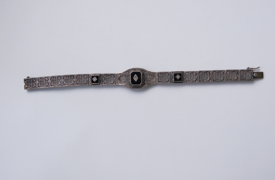 Lisa Onyx Diamond Filigree Bracelet - Stone Cooper