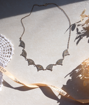 Claire Silver Fan Necklace - Stone Cooper