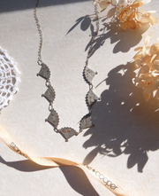 Claire Silver Fan Necklace - Stone Cooper