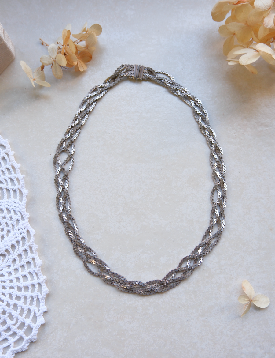 Beatrice Silver Woven Braid Chain - Stone Cooper