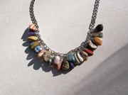 Herline Vintage Chunky Gemstone Charm Necklace - Silver - Stone Cooper