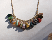 Herline Vintage Chunky Gemstone Charm Necklace - Gold Filled - Stone Cooper