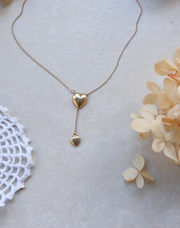 Lottie 10K Vintage Heart Lariat - Stone Cooper