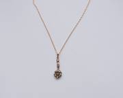 Iris 10K Art Nouveau Diamond and Pearl Lavalier Necklace - Stone Cooper