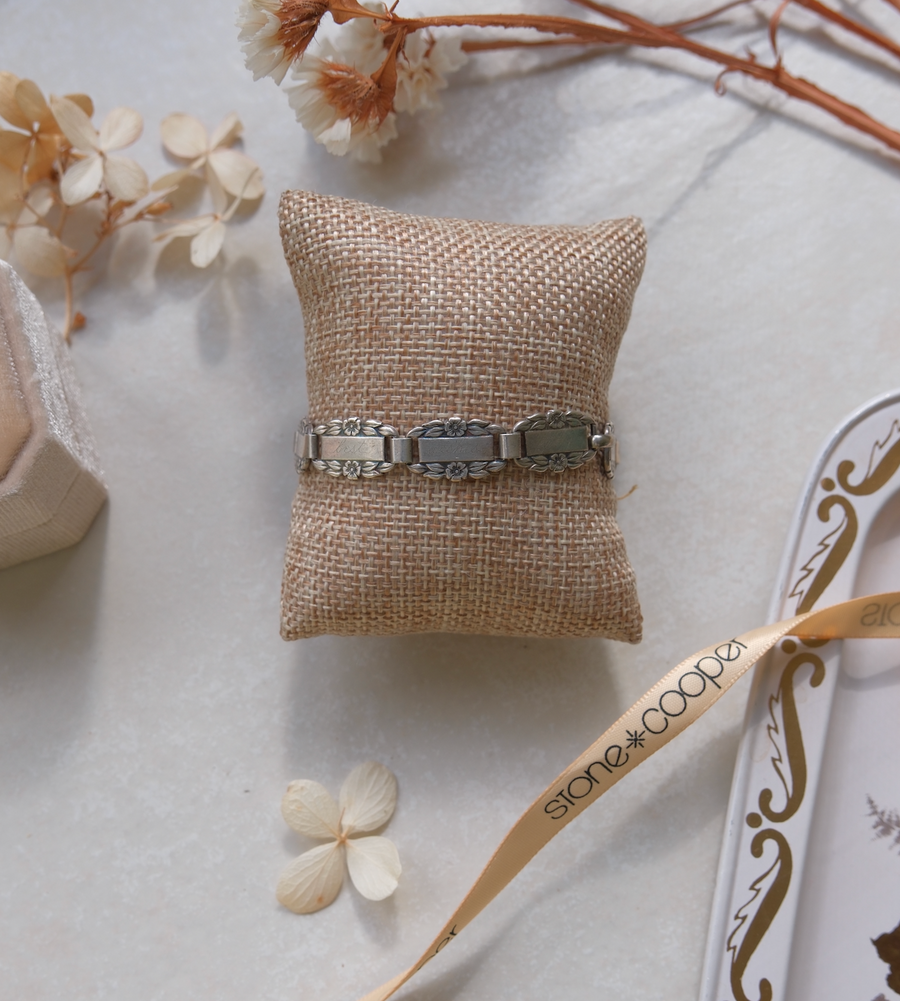 Margaret 'Forget-Me-Not" Bracelet, 1946 - "Peace, Prosperity, Best Wishes..." - Stone Cooper