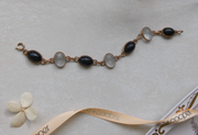 Claude Onyx and Quartz Gold-Filled Scarab Bracelet - Stone Cooper