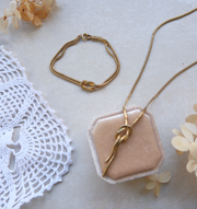 Camille Love Knot Chain Necklace, Bracelet Set - Stone Cooper