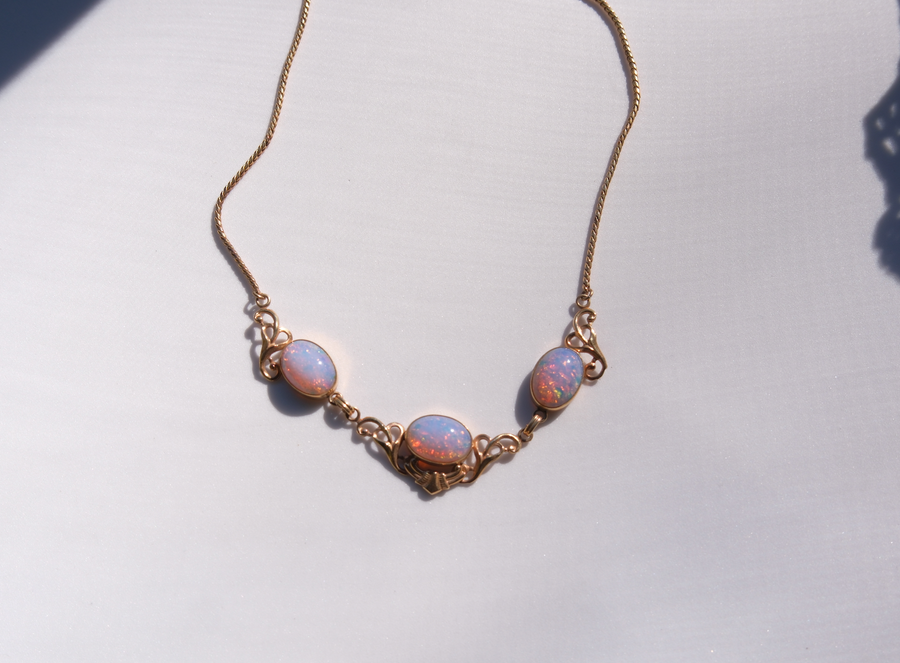 Beverly Fire Opal Lavaliere Necklace - Stone Cooper