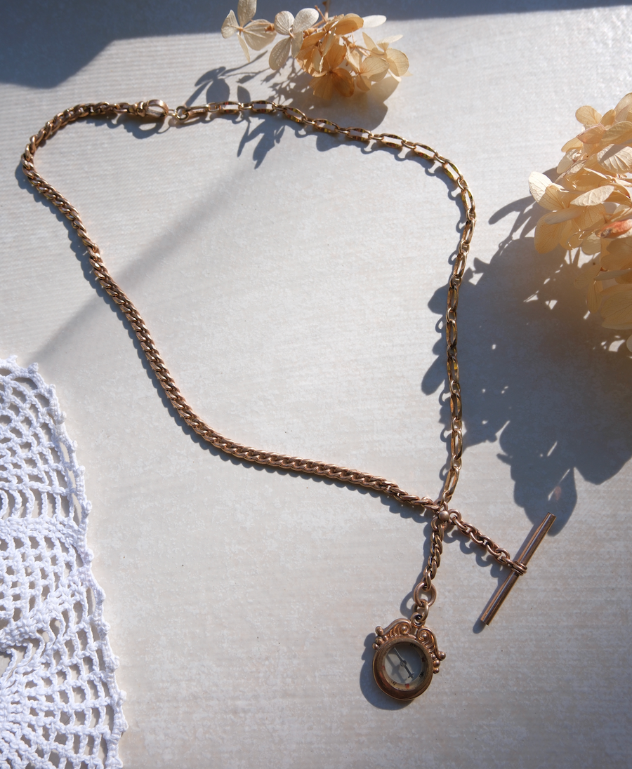 Valerie Compass, T-Bar Gold Fill Necklace - Stone Cooper