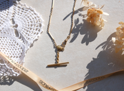 Hazel Scarab T-Bar Gold Fill Necklace - Stone Cooper