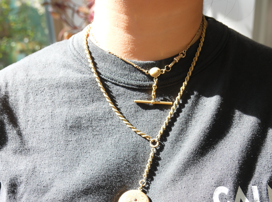 Hazel Scarab T-Bar Gold Fill Necklace - Stone Cooper
