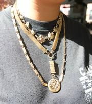 Honey Crystal Locket, Mesh Gold-Filled Chain - Stone Cooper