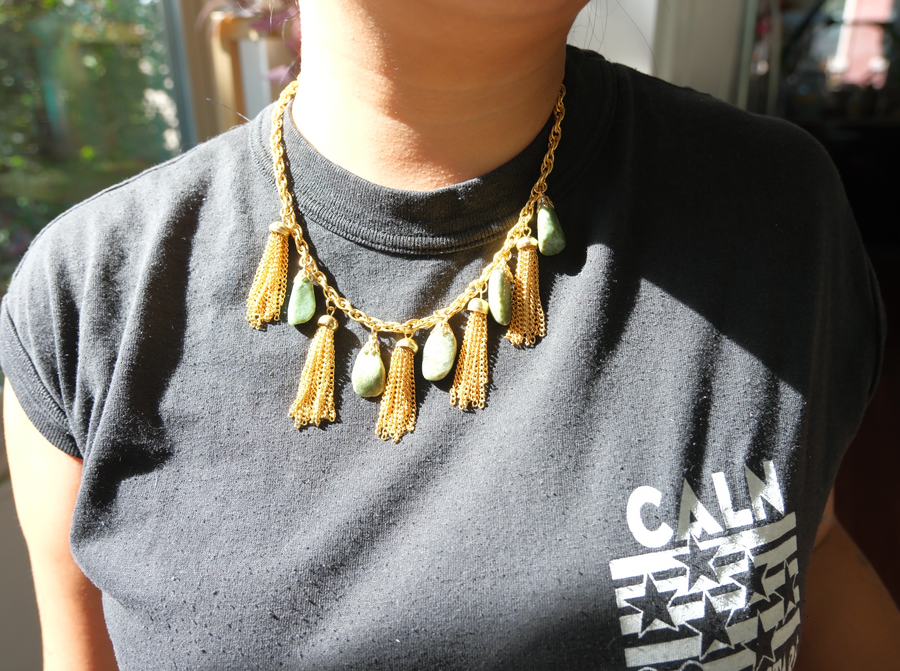 Amelia Green Aventurine Tassel Charm Necklace - Stone Cooper
