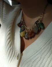 Herline Vintage Chunky Gemstone Charm Necklace - Gold Filled - Stone Cooper