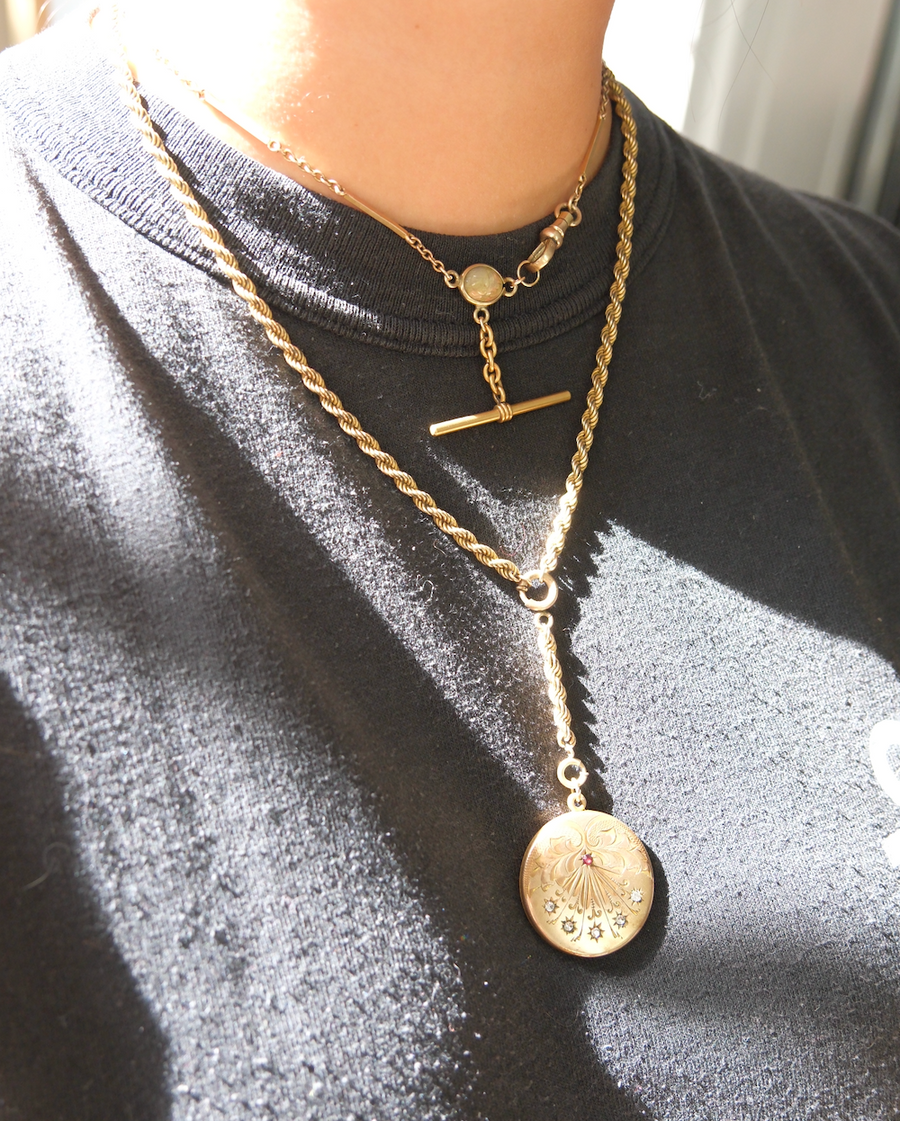 Zina Starburst Locket Y-Necklace - Stone Cooper