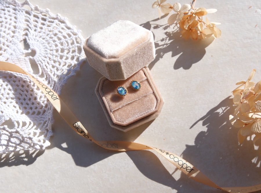 Opal 14K Mosaic Tutu Studs - Stone Cooper