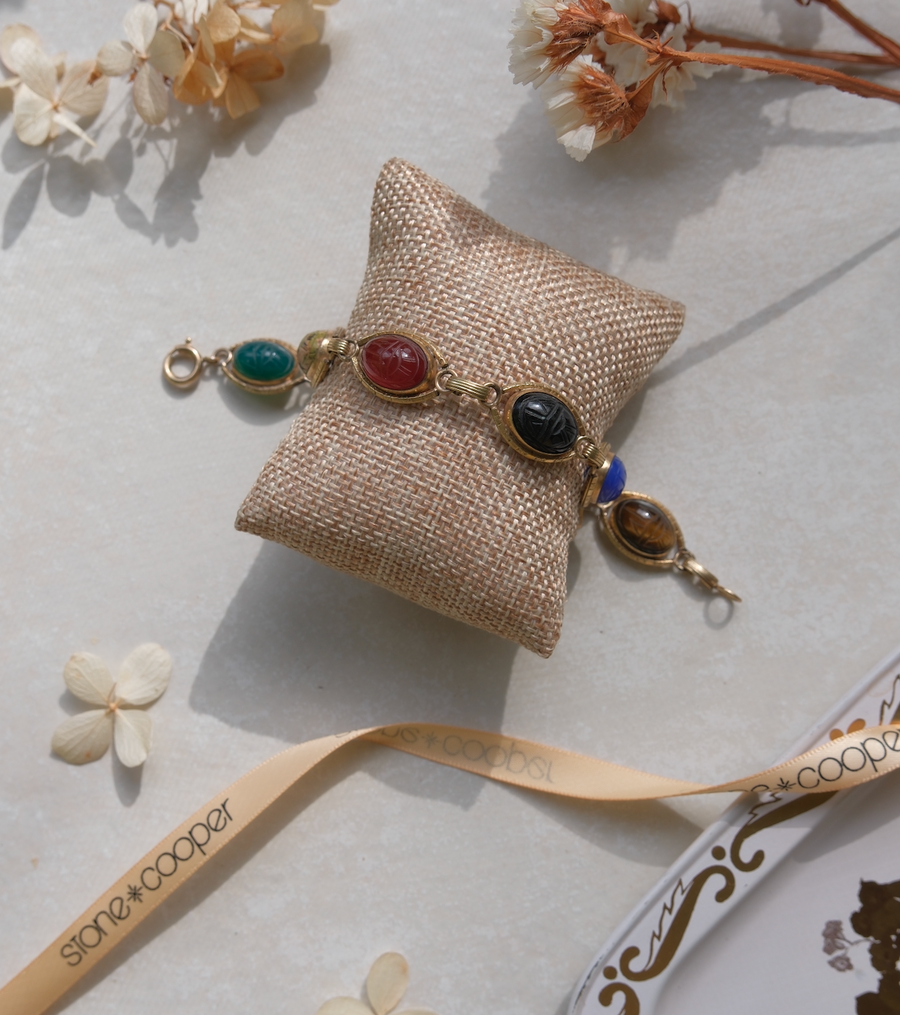 Breda Vintage Scarab Bracelet (7.5") - Stone Cooper