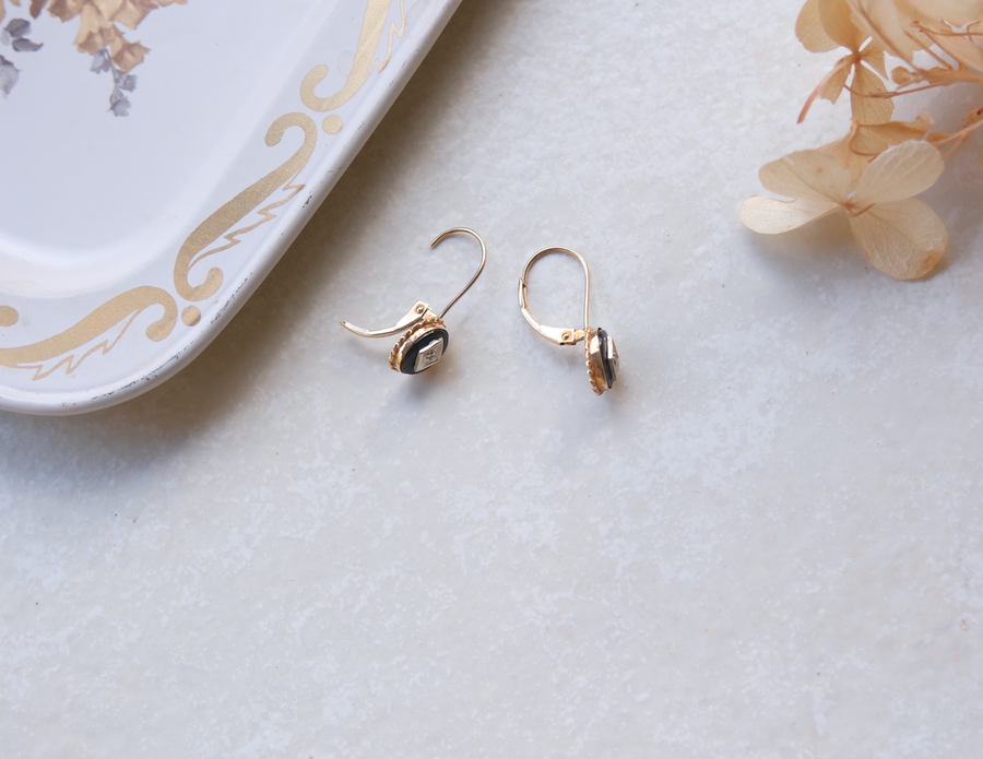10K Onyx Diamond Ava Earrings - Stone Cooper